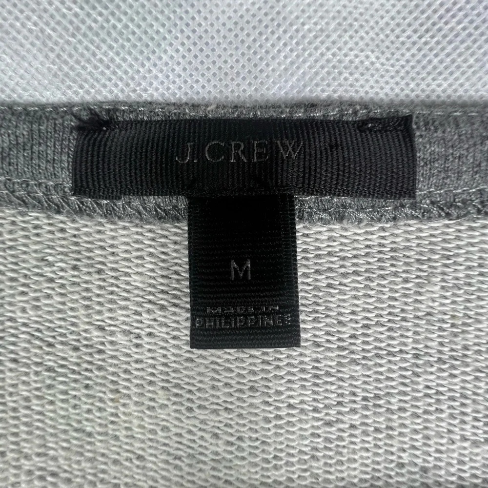 J.Crew Ruffle-sleeve Sweatshirt in Heather Gray With Black and Gray Ruffles Sz M
